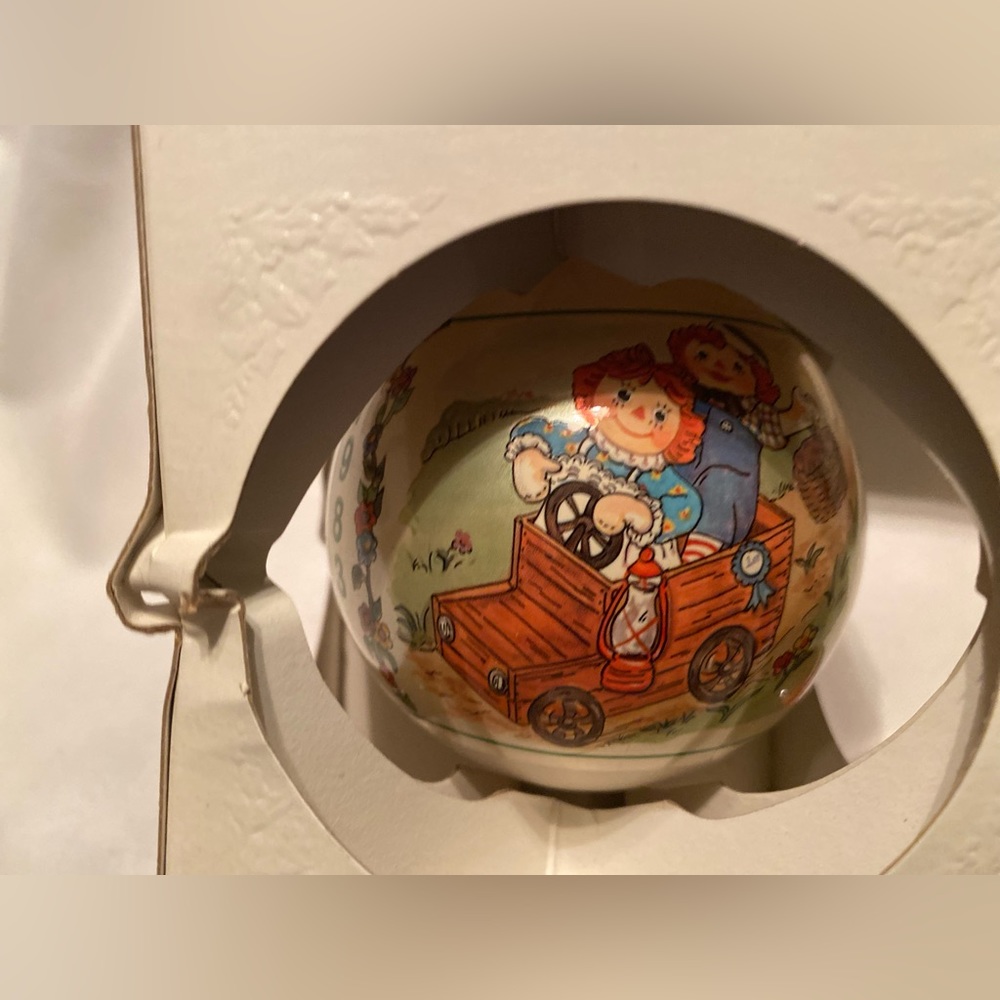 Schmid Raggedy Ann and Andy Ornament Ball Lot 5 Vintage - Picture 10 of 15